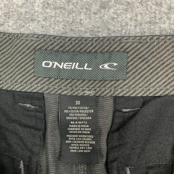 O'neill Shorts Mens 30 Charcoal Flat Front Dockside Chino Surf Summer Skateboard - Picture 5 of 12
